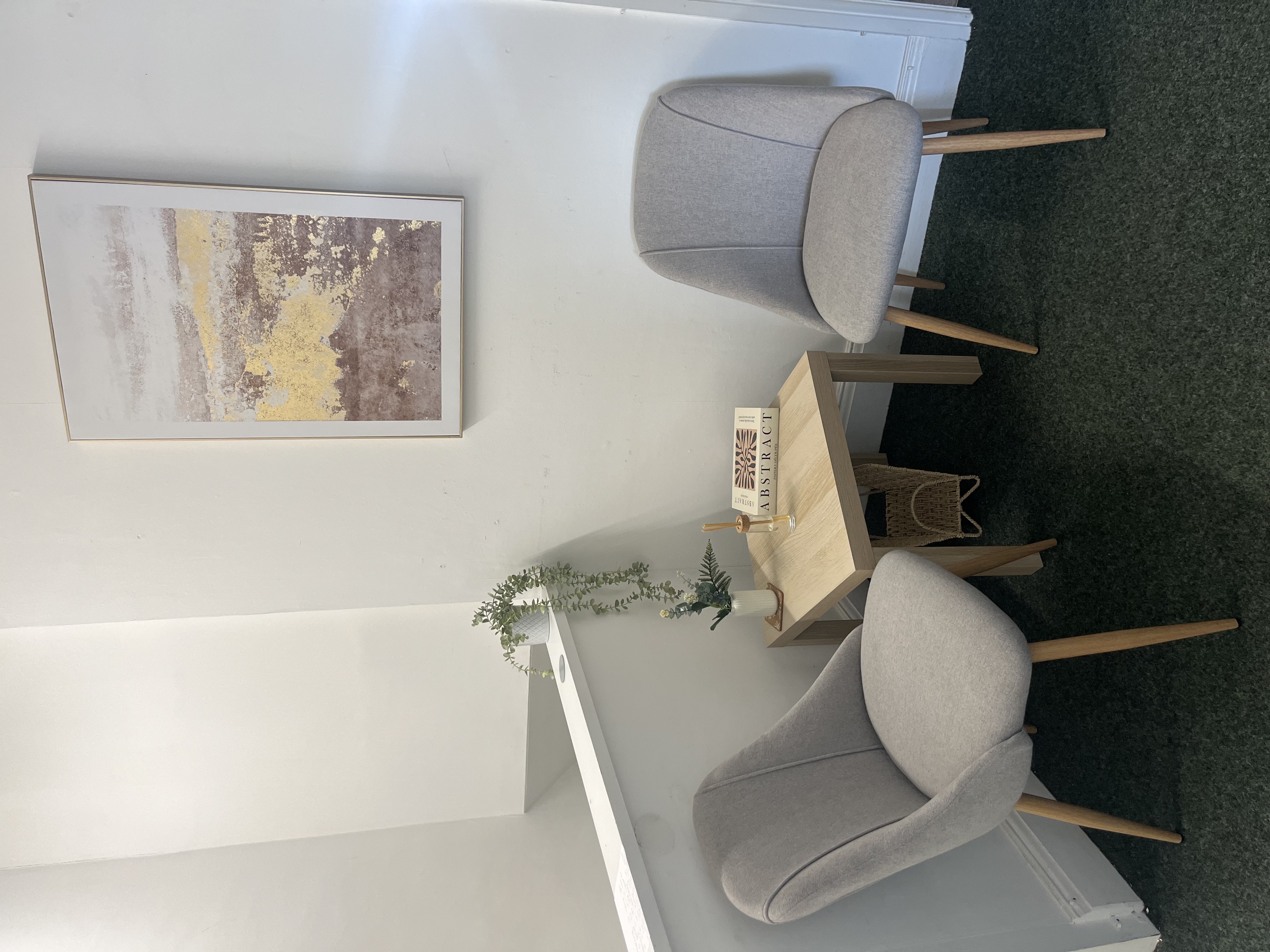 Comfortable therapy room at AIB Psychology Burton